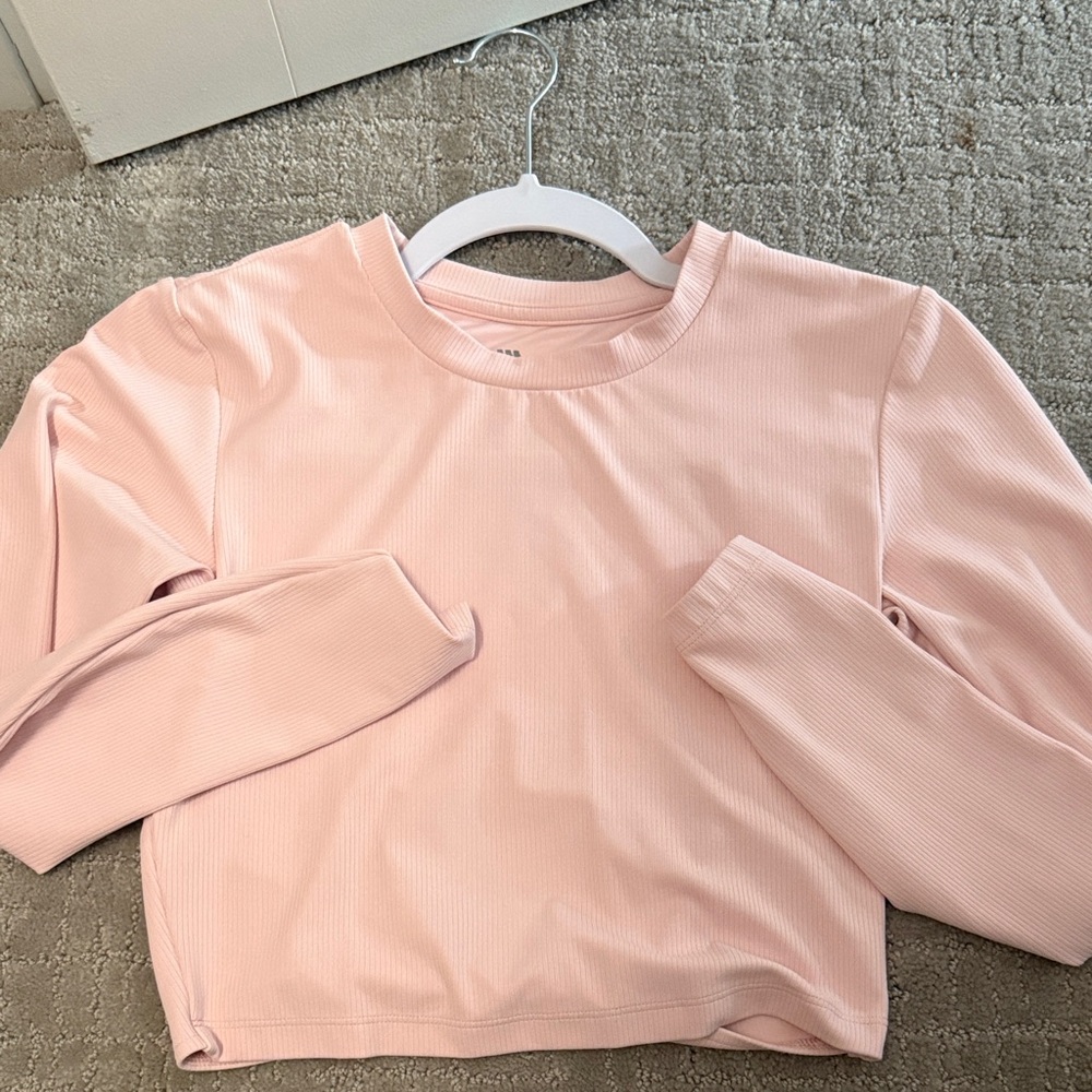 Light Pink Ribbed Long Sleeve Top